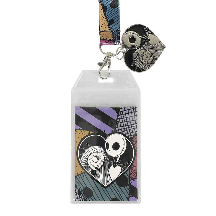 Nightmare Before Christmas Jack & Sally Lanyard With Charm Close Up