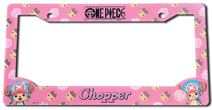 One Piece Chopper Cotton Candy Pink License Plate Frame