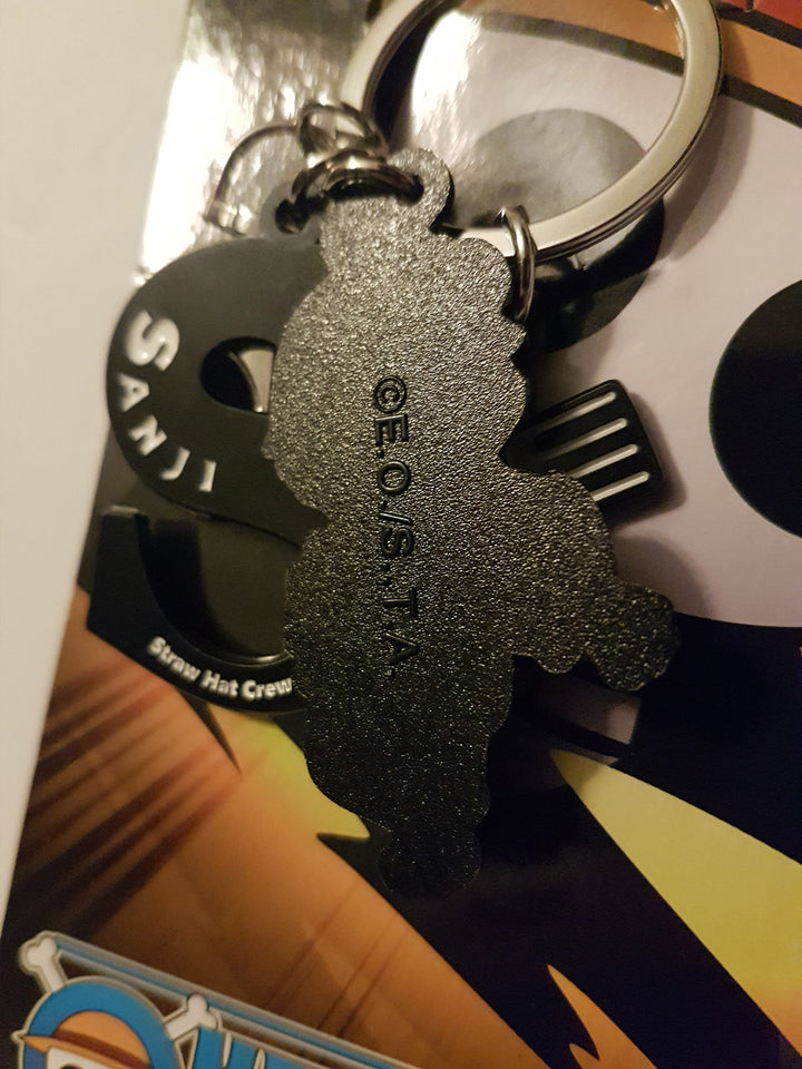 One Piece Sanji 3-Charm Metal Keychain Back
