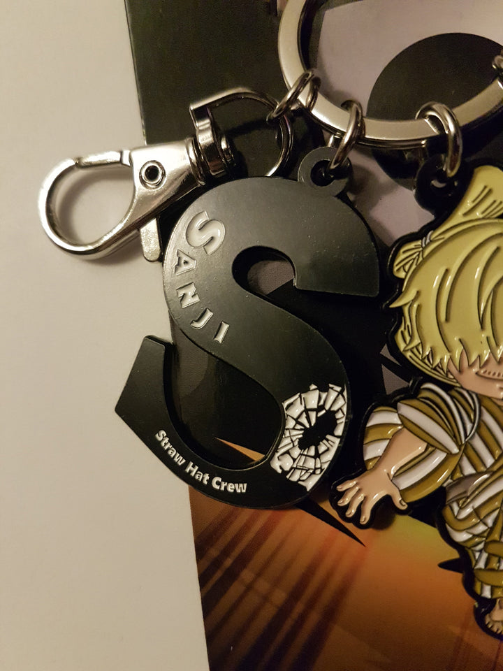 One Piece Sanji 3-Charm Metal Keychain Letter S Sanji Straw Hat Crew