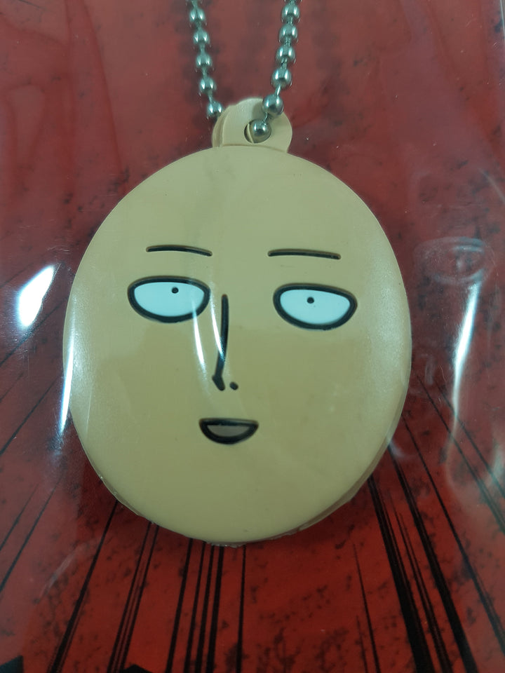 One Punch Man Saitama Face Keychain - OPM Anime Key Accessory
