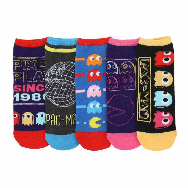 Pac-Man Retro Pixel Characters 5-Pair Ankle Socks
