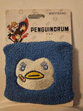 Blue Penguindrum Wristband with a Penguin Face design and tag on a white background