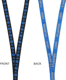 Two views of a lanyard with 'Squirtle' branding and number '0007'.