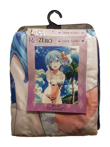 Re:Zero Rem Swimsuit Throw Blanket Front