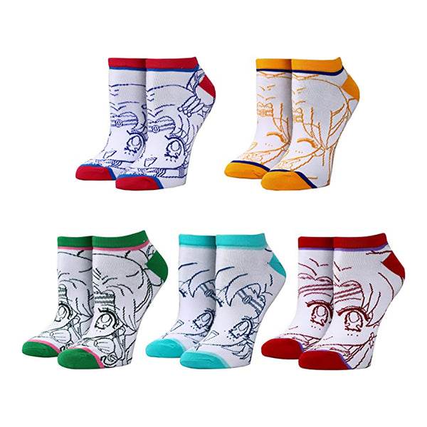 Sailor Moon Crystal Line Art Ankle Socks 5-Pack Set