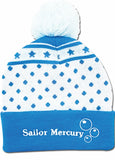 Sailor Moon Sailor Mercury Pom Beanie Hat - Water Guardian Anime Winter Hat