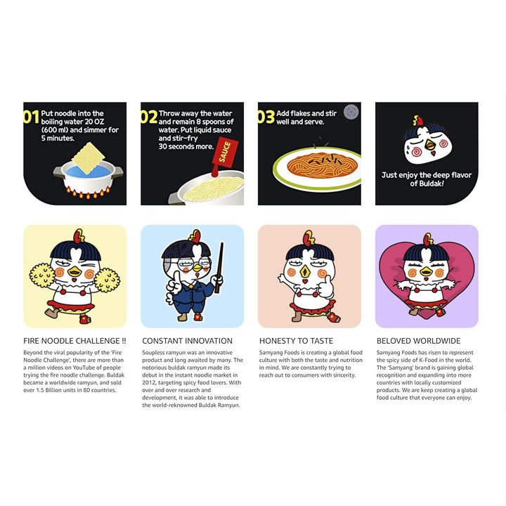 Samyang Stir Fried Flavor Spicy Hot Ramen Noodles Instructions