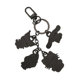 Bas of Sanrio character keychain with four different shapes on a white background