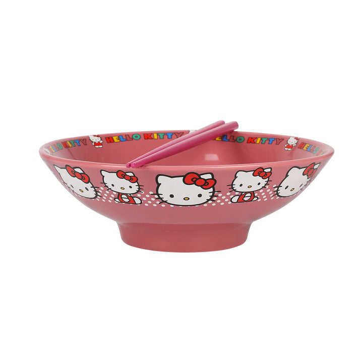 Sanrio Hello Kitty All Over Large Ramen Bowl With Chopsticks