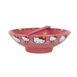 Sanrio Hello Kitty All Over Large Ramen Bowl With Chopsticks