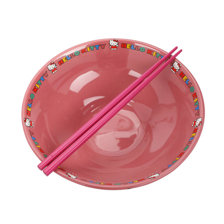 Sanrio Hello Kitty All Over Large Ramen Bowl With Chopsticks