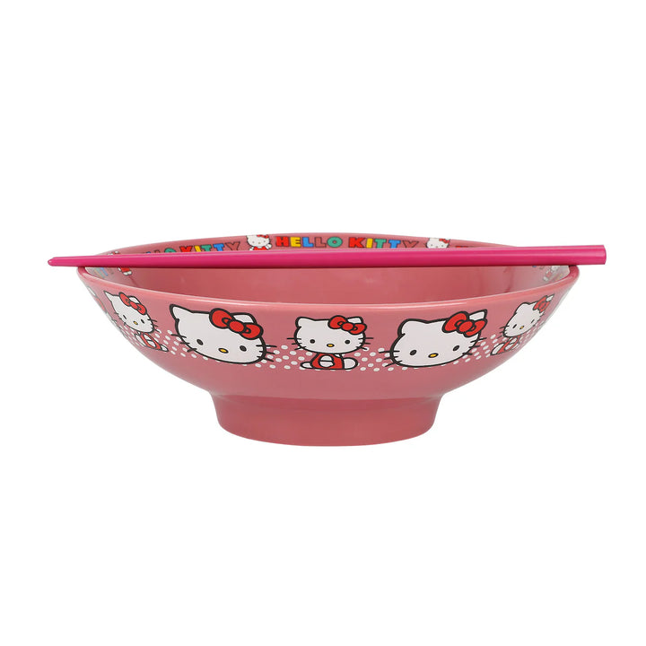 Sanrio Hello Kitty All Over Large Ramen Bowl With Chopsticks