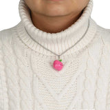 Sanrio Hello Kitty Apple Necklace With Character Charm Being Worn