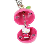 Sanrio Hello Kitty Apple Necklace With Character Charm Open Close Up