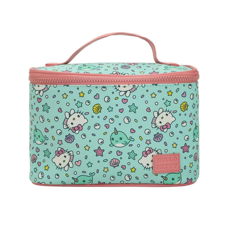 Cosmetics bag with Hello Kitty design on a white background