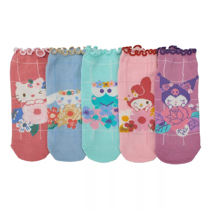 Sanrio Hello Kitty & Friends Floral Women's Ankle Socks 5-Pack