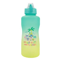 Gradient water bottle with 'Hello Kitty and Friends' design on a white background