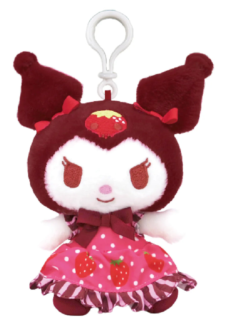 Sanrio Kuromi Chocolate Strawberry 6" Plush Doll With Clip