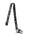 Sanrio Kuromi Hearts & Skulls Lanyard W/ Charm