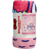 Sanrio Kuromi & My Melody Fleece Throw Blanket Rolled Up