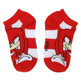 Sonic the Hedgehog Characters Youth 6 Pack Ankle Socks Knuckles Red White Checkered Pattern