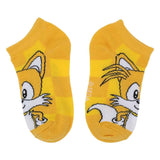 Sonic the Hedgehog Characters Youth 6 Pack Ankle Socks Tails Yellow Checkered Pattern