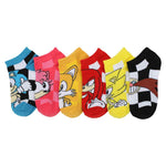 Sonic the Hedgehog Characters Youth 6 Pack Ankle Socks