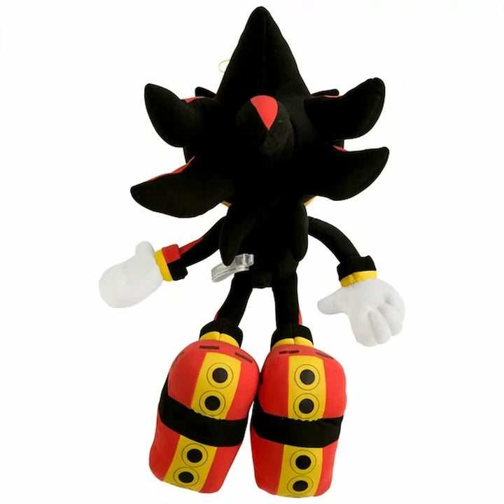 Back of Shadow The Hedgehog Plush toy character with black, red, and yellow colors on a white background