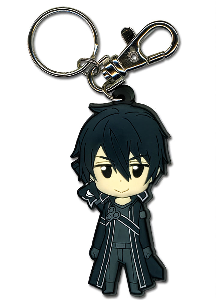 Keychain with an anime character Sword Art Online Kirito keychain on a white background