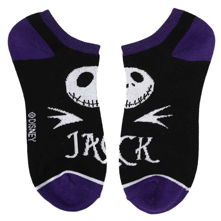 The Nightmare Before Christmas 5 Pair Ankle Socks Jack Purple Black