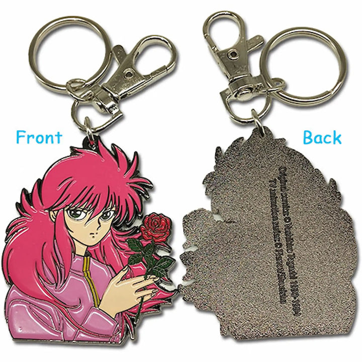 Yu Yu Hakusho Kurama Enamel Metal Keychain - Rose Whip Fox Demon