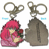 Yu Yu Hakusho Kurama Enamel Metal Keychain - Rose Whip Fox Demon
