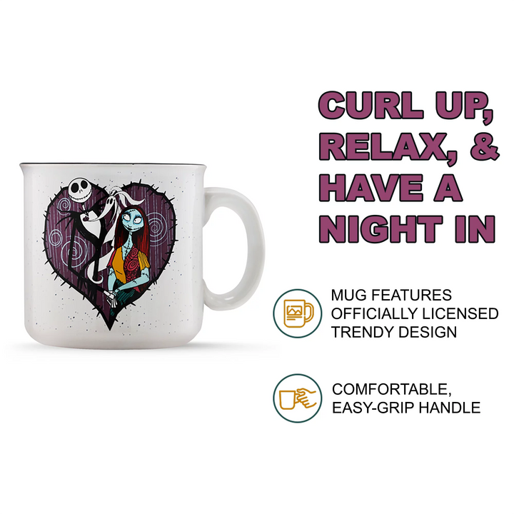 Nightmare Before Christmas Jack Skellington & Sally Mug 20 oz