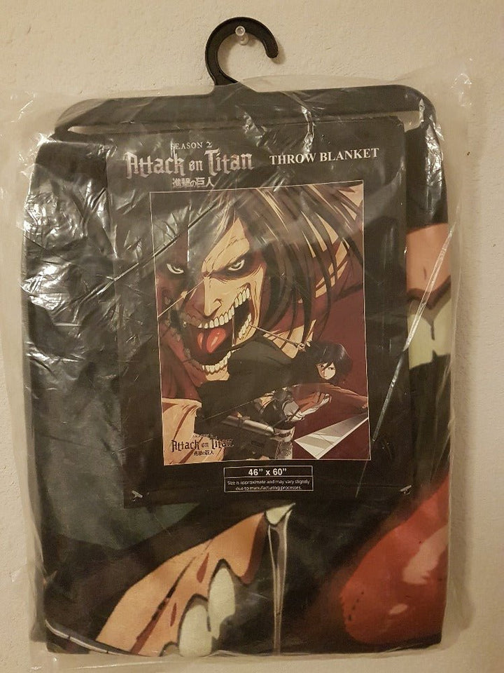 Attack On Titan Eren & Mikasa Fleece Throw Blanket - Shadow Anime