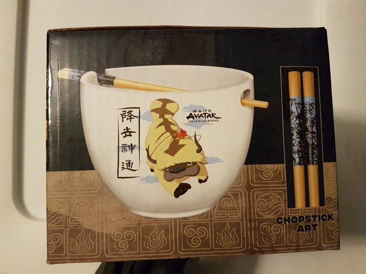 Avatar The Last Airbender Ceramic Ramen Bowl Set With Wooden Chopsticks - Shadow Anime