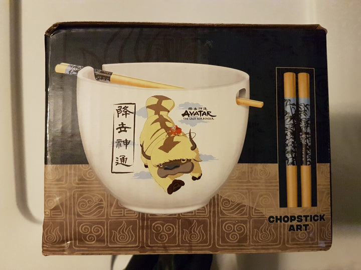 Avatar The Last Airbender Ceramic Ramen Bowl Set With Wooden Chopsticks - Shadow Anime