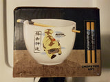 Avatar The Last Airbender Ceramic Ramen Bowl Set With Wooden Chopsticks - Shadow Anime