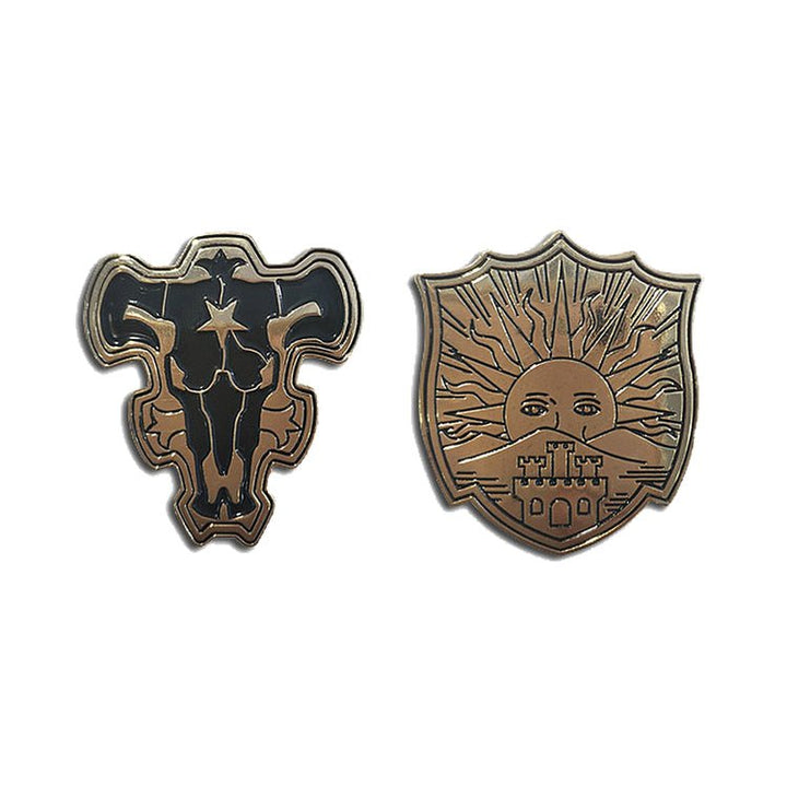 Black Clover Black Bull & Golden Dawn Insignia Lapel Pins Set - Shadow Anime