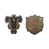 Black Clover Black Bull & Golden Dawn Insignia Lapel Pins Set - Shadow Anime