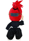 Bleach Renji Abarai plush doll back view showing spiky red hair headband back plate black shihakusho white obi and soft plush construction by Great Eastern Entertainment
