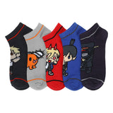 Chainsaw Man Chibi Characters 5 Pack Ankle Socks - Shadow Anime