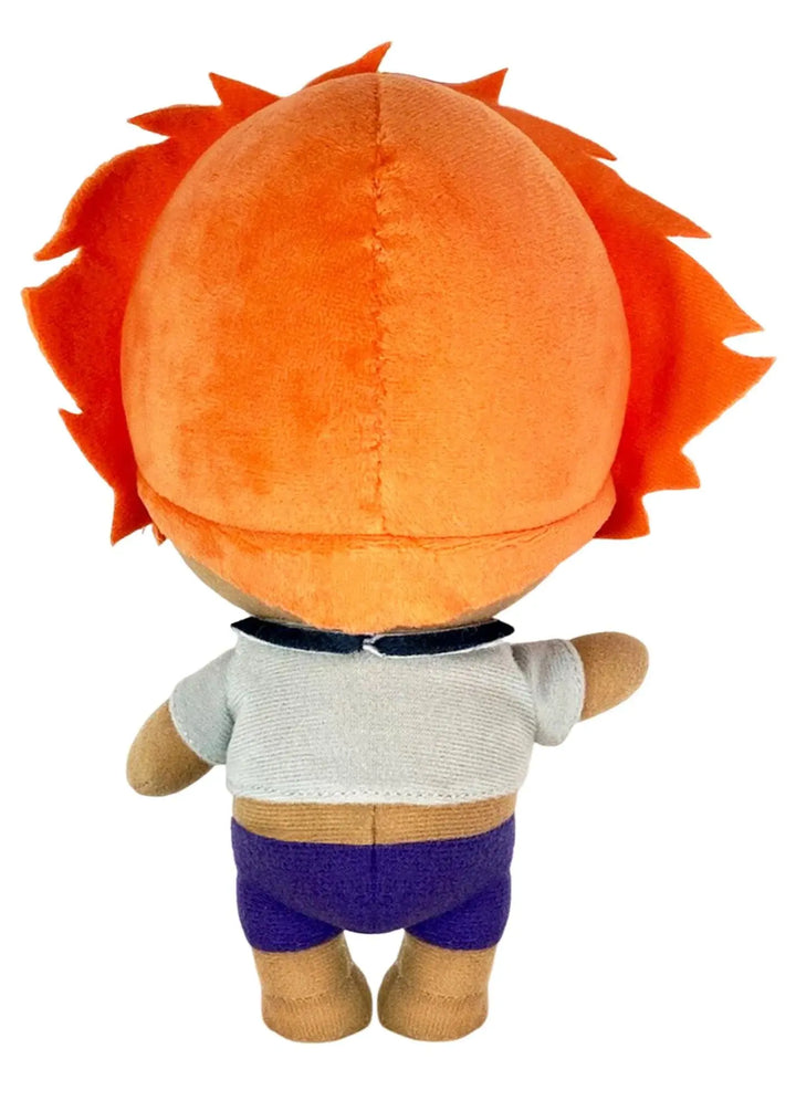 Cowboy Bebop Edward Wong plush doll back view showing wild orange plush hair texture white crop top purple shorts and standing pose construction by Great Eastern Entertainment