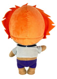 Cowboy Bebop Edward Wong plush doll back view showing wild orange plush hair texture white crop top purple shorts and standing pose construction by Great Eastern Entertainment