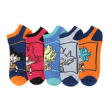 Dragon Ball Z Goku Forms Ankle Socks 5-Pair Set - Shadow Anime