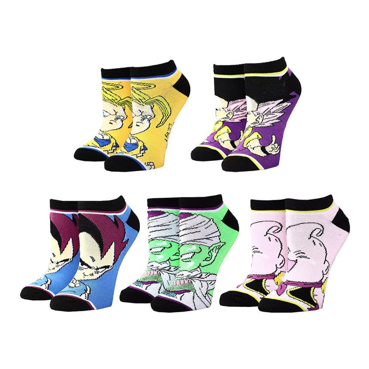 Dragon Ball Z Heroes & Villains 5-Pair Ankle Socks - Shadow Anime