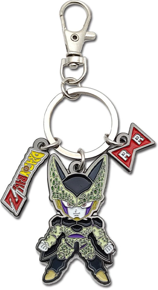 Dragon Ball Z Perfect Cell Metal Keychain With Logo Charms - Shadow Anime