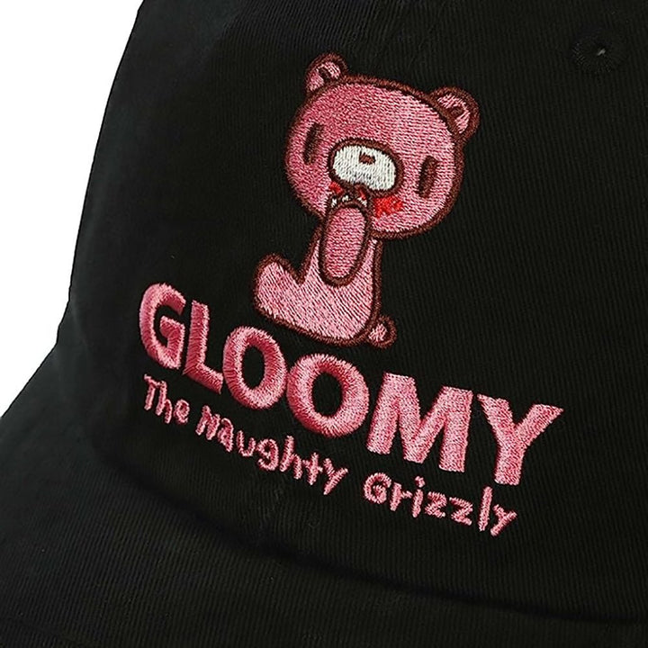 Gloomy Bear Heavy Wash Black Unisex Dad Cap - Shadow Anime
