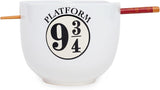 Harry Potter Crest Platform Ceramic Ramen Bowl With Chopsticks - Shadow Anime