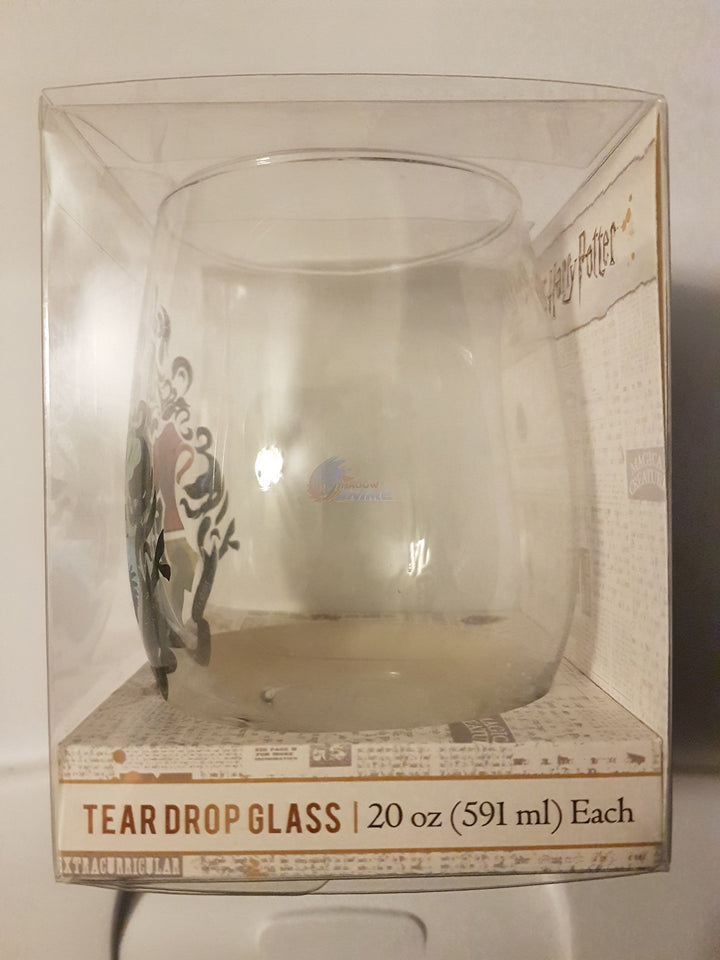 Harry Potter Hogwarts Crest Tear Drop Wine Glass 20 oz - Shadow Anime